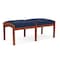 Lesro Lenox Wood 2 Seat Bench Wood Frame, Cherry, MD Ink Upholstery LW2001 - alternate 2